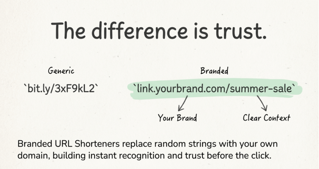 difference of branded url shortener